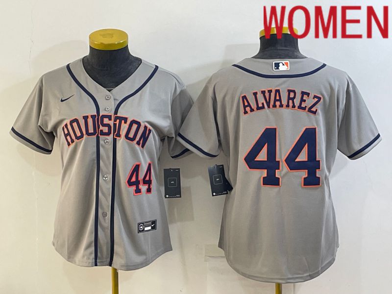 Women Houston Astros #44 Alvarez Grey Game Nike 2022 MLB Jersey->houston astros->MLB Jersey